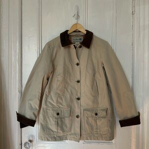 ***SOLD*** L.L. Bean Women's Tan Jacket with Corduroy Accents